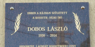 Emléktáblát avattak Dobos László tiszteletére Királyhelmecen