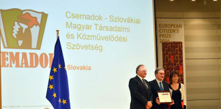 Major Balázs, Kozma Imre és a Csemadok az Európai Polgár-díj idei kitüntetettje