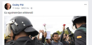 Csáky a madridi rendőrség erőszakos fellépéséről Katalóniában: Ez egyértelműen elítélendő
